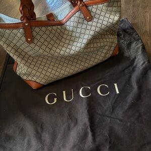 Gucci Tan and Brown Patterned Tote